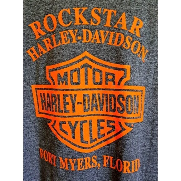 Harley-Davidson Men's XXL Gray Short Sleeve Rockstar Fort Myers Florida - Picture 5 of 6